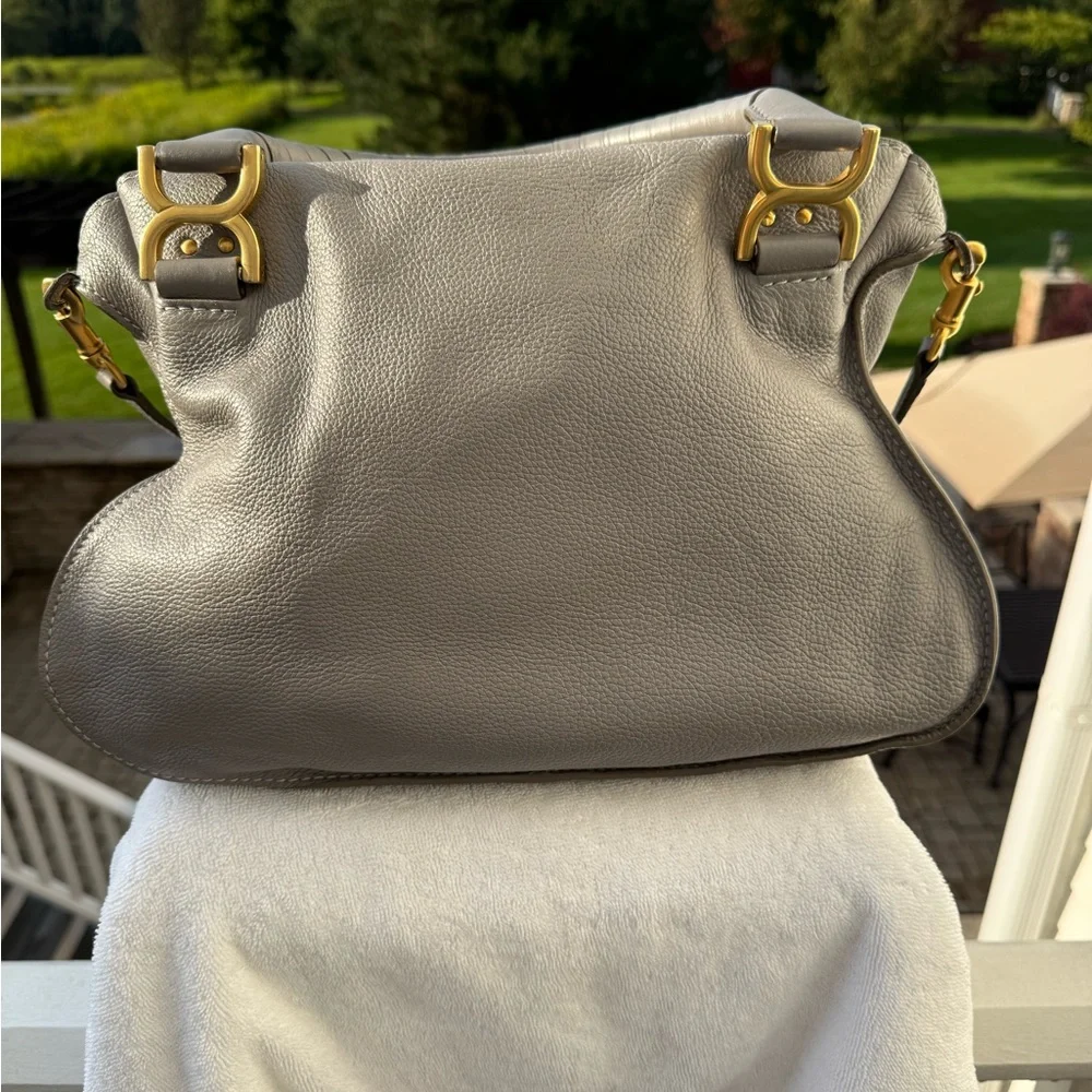 NWOT Designer Chloe Macie Medium Cashmere Gray Leather Handbag - Picture 11 of 16